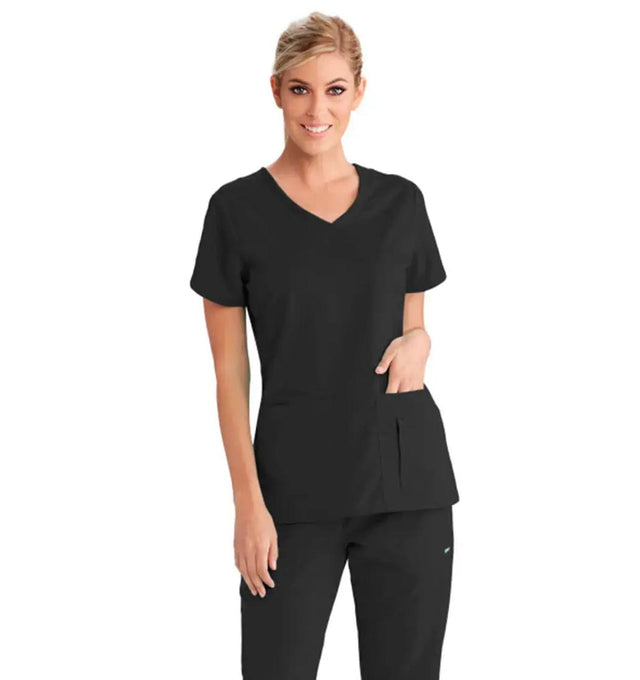 Grey's Anatomy™ by Barco Cora 4-Pocket Scrub Top-Black
