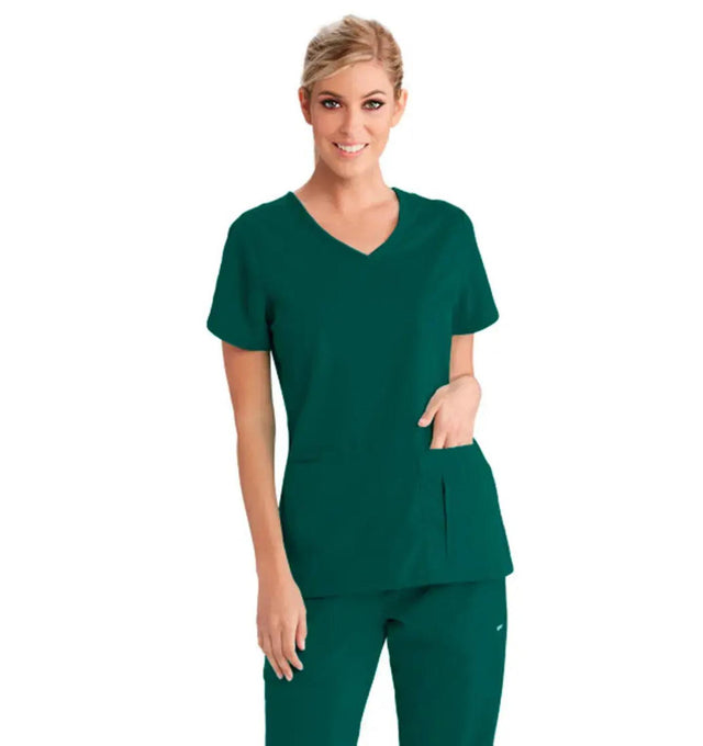 Grey's Anatomy™ by Barco Cora 4-Pocket Scrub Top-Hunter Green
