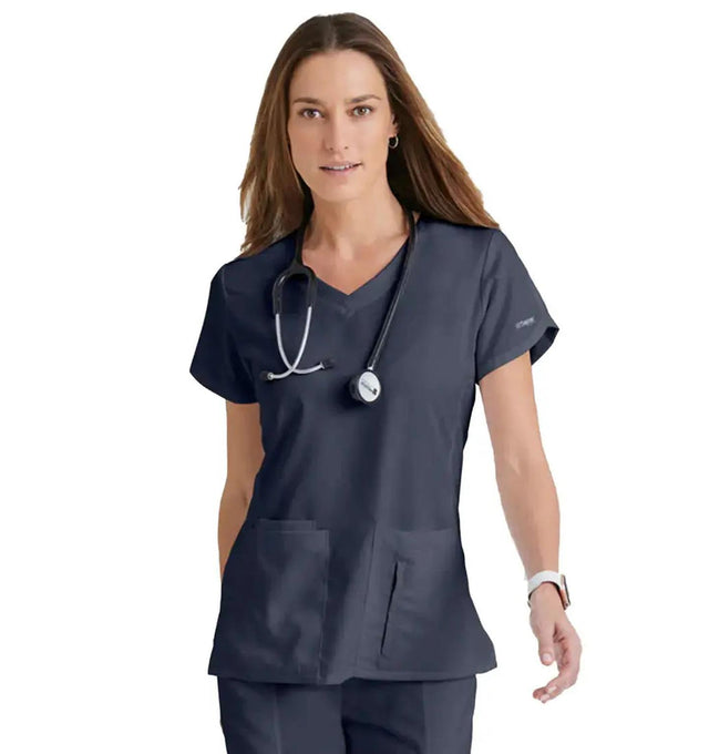 Grey's Anatomy™ by Barco Cora 4-Pocket Scrub Top-Steel