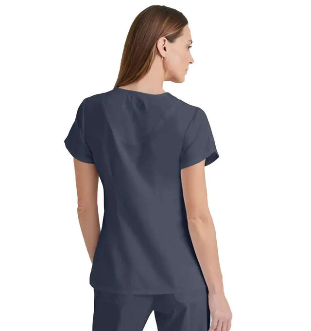 Grey's Anatomy™ by Barco Cora 4-Pocket Scrub Top-Steel