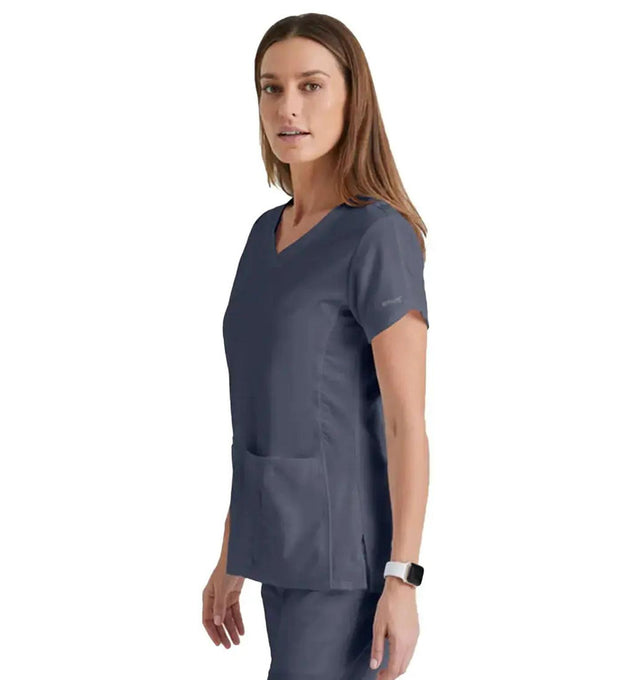 Grey's Anatomy™ by Barco Cora 4-Pocket Scrub Top-Steel