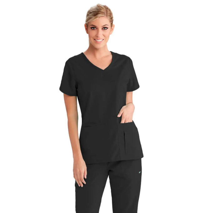 Grey's Anatomy™ by Barco Cora 4-Pocket Scrub Top-Black