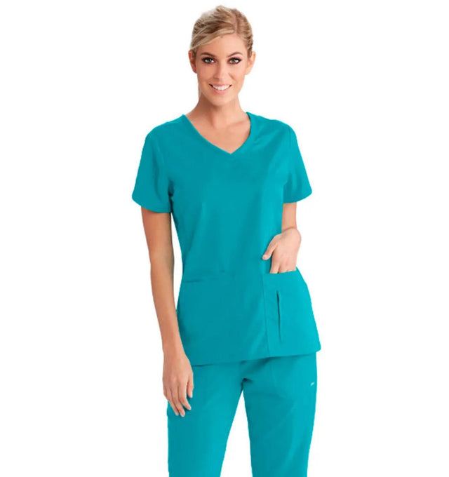 Grey's Anatomy™ by Barco Cora 4-Pocket Scrub Top-Teal