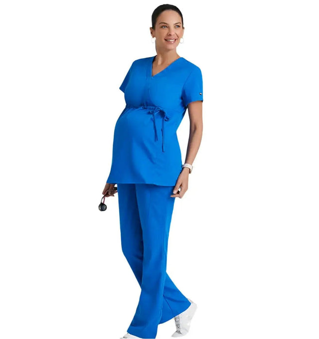 Grey's Anatomy™ by Barco Lilah 2-Pocket Mock Wrap Maternity Scrub Top-New Royal