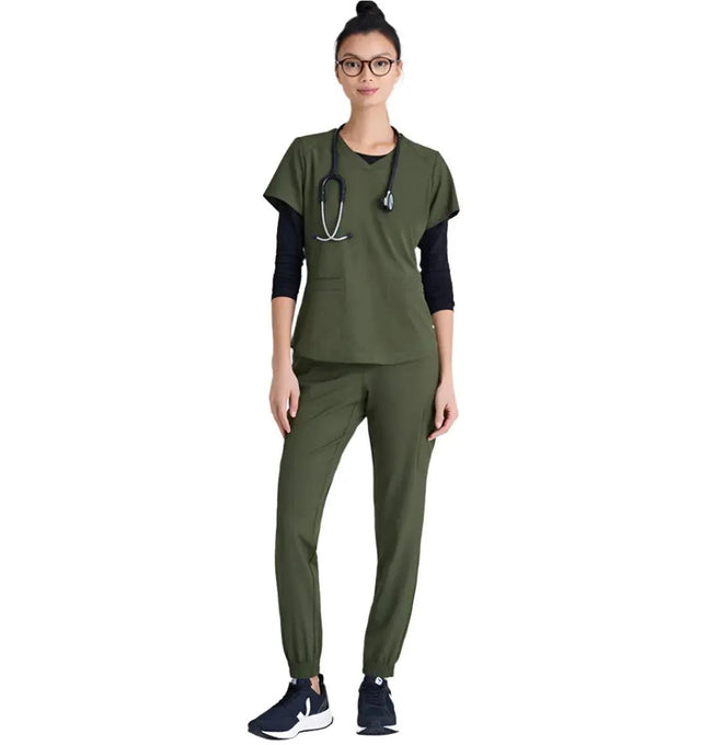 Grey's Anatomy™ Evolve by Barco Rhythm 2-Pocket CICLO® Scrub Top-Fern