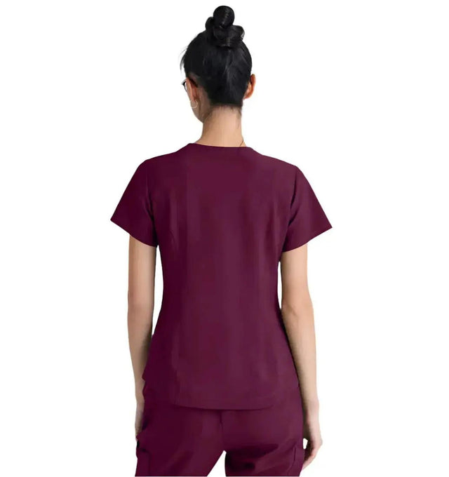 Grey's Anatomy™ Evolve by Barco Rhythm 2-Pocket CICLO® Scrub Top-Wine