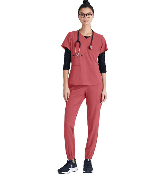 Grey's Anatomy™ Evolve by Barco Rhythm 2-Pocket CICLO® Scrub Top-Desert Rough