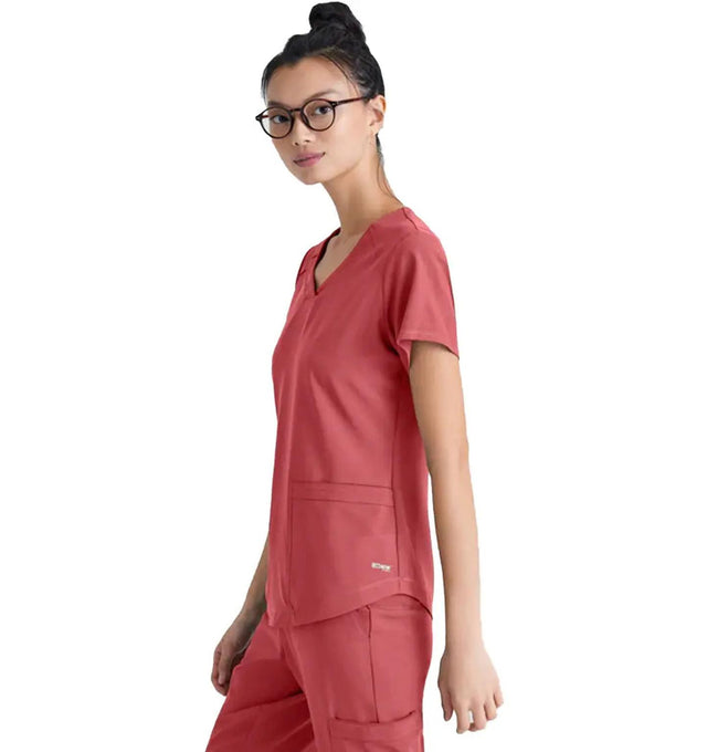 Grey's Anatomy™ Evolve by Barco Rhythm 2-Pocket CICLO® Scrub Top-Desert Rough