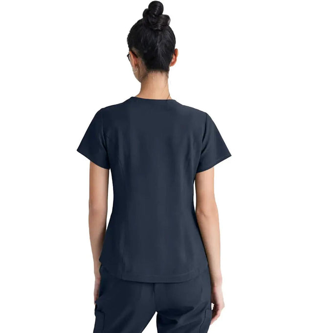 Grey's Anatomy™ Evolve by Barco Rhythm 2-Pocket CICLO® Scrub Top-Steel