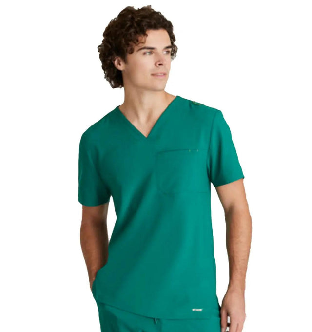 Grey's Anatomy™ Evolve by Barco Journey 1-Pocket CICLO® Scrub Top-Hunter Green