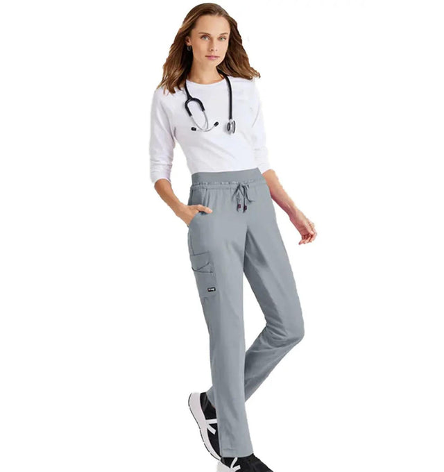Grey's Anatomy™ Stretch by Barco Serena 7-Pocket Mid-Rise Tappered Leg Scrub Pant-Moon Struck