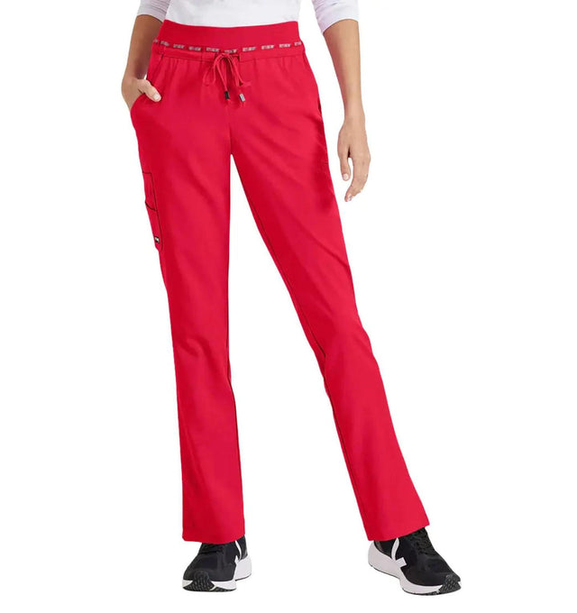 Grey's Anatomy™ Stretch by Barco Serena 7-Pocket Mid-Rise Tappered Leg Scrub Pant-Scarlet ReD