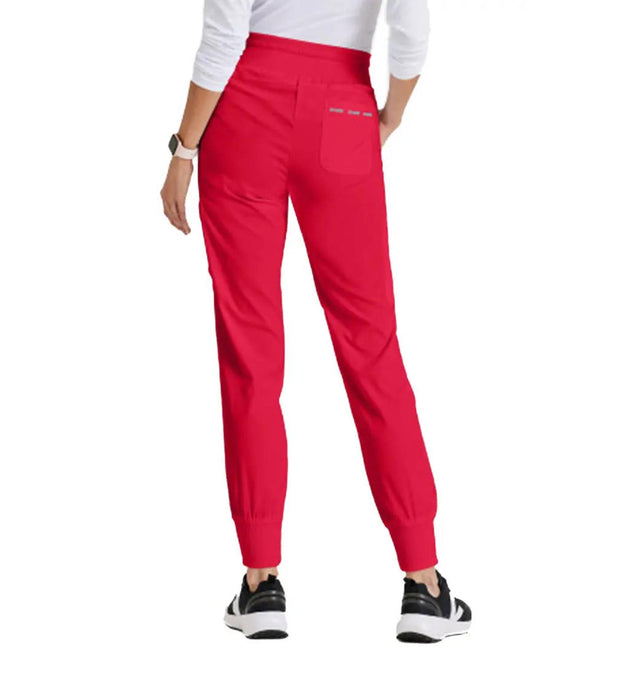 Grey's Anatomy™ Stretch by Barco 7-Pocket Jogger Pant-Scartled Red