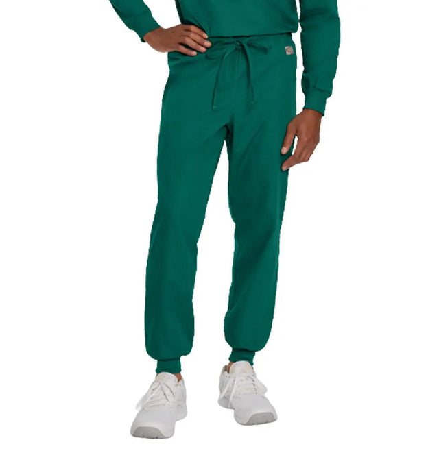 Landau Scrub Zone Unisex Banded-Bottom Jogger Scrub Pants LB404 -Hunter-Frontview