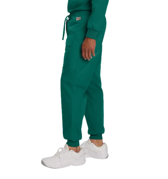Landau Scrub Zone Unisex Banded-Bottom Jogger Scrub Pants LB404 -Hunter-Sideview