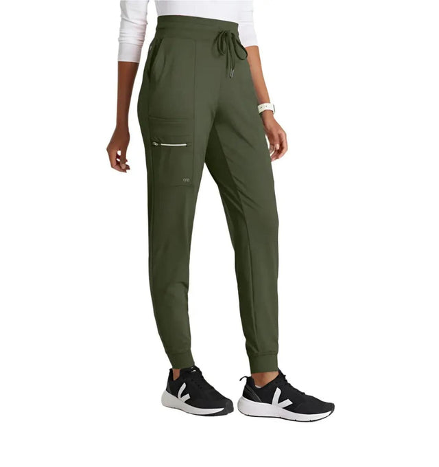 Barco One Performance Knit by Barco Pro Knit 5-Pocket Drawcord Waist Jogger Scrub Pant - Olive