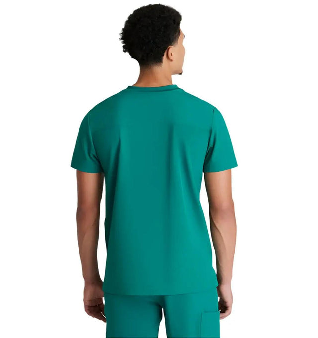 Grey's Anatomy Stretch™ by Barco Thesis 3-Pocket Round Neck Scrub Top - Hunter Green