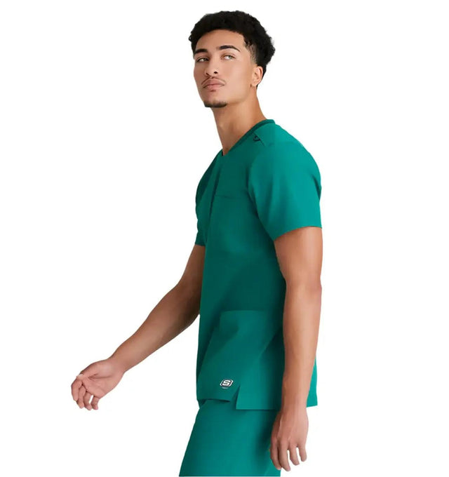 Grey's Anatomy Stretch™ by Barco Thesis 3-Pocket Round Neck Scrub Top - Hunter Green