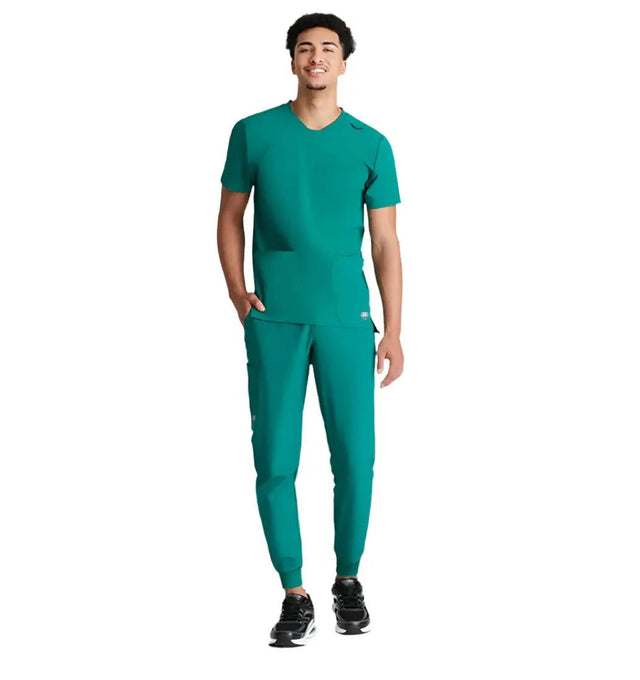 Grey's Anatomy Stretch™ by Barco Thesis 3-Pocket Round Neck Scrub Top - Hunter Green