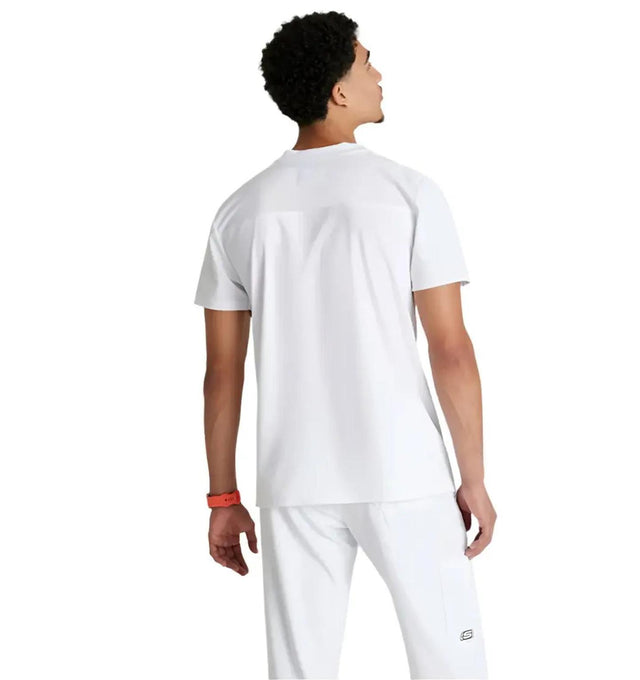 Grey's Anatomy Stretch™ by Barco Thesis 3-Pocket Round Neck Scrub Top - White