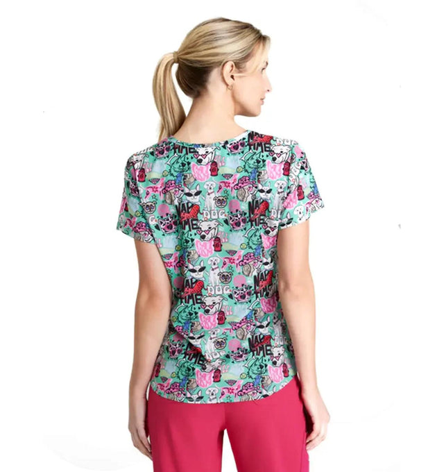 SKECHERS™ by Barco Essence V-Neck Animal Print Top-Pet Party