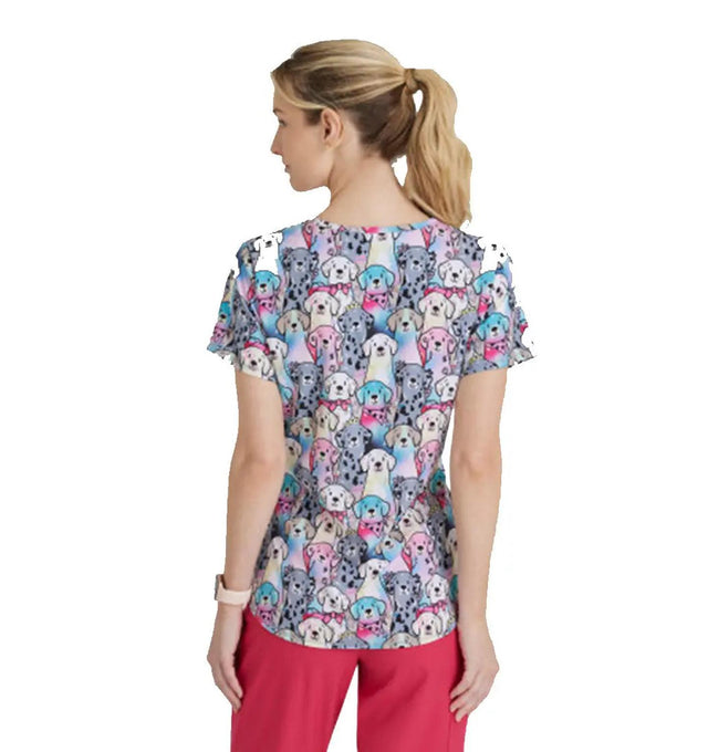 SKECHERS™ by Barco Essence V-Neck Animal Print Top-Buddy Colorful