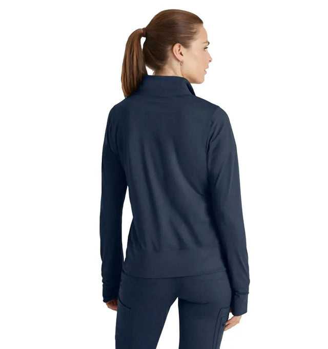 Barco One Performance Knit by Barco Arena Kangaroo Pocket Warm-Up Scrub Jacket - Steel