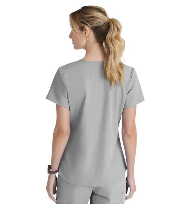 Skechers™ by Barco Breeze 3-Pocket Curved V-Neck Scrub Top-Moonstruck