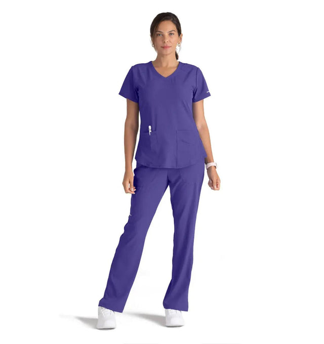 Skechers™ by Barco Breeze 3-Pocket Curved V-Neck Scrub Top-New Grape