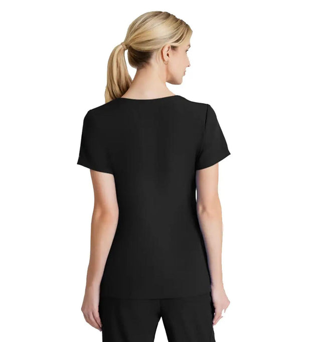 Skechers™ Vitality by Barco Charge 3-Pocket Crossover Scrub Top - Black