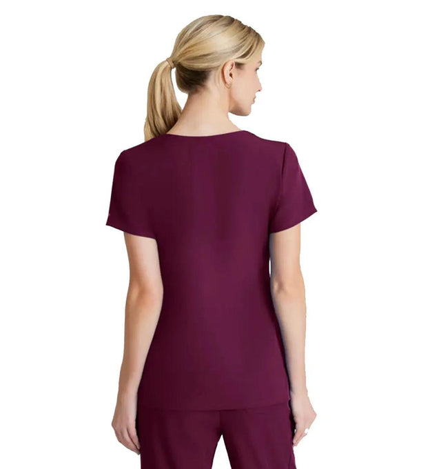 Skechers™ Vitality by Barco Charge 3-Pocket Crossover Scrub Top - Wine