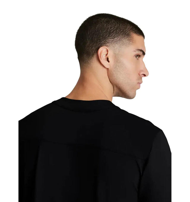 Skechers™ by Barco Slip-ins Flex Single Pocket Curved Neck Scrub Top - Black