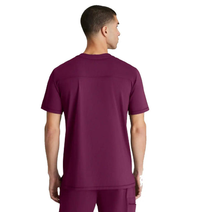 Skechers™ by Barco Slip-ins Flex Single Pocket Curved Neck Scrub Top - Wine