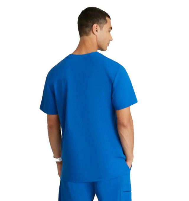 Skechers™ by Barco Slip-ins Flex Single Pocket Curved Neck Scrub Top - New Royal