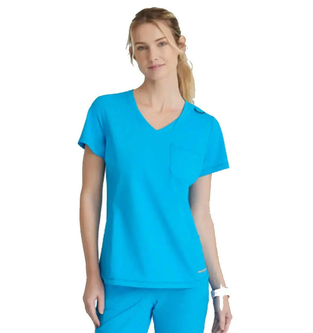 Skechers™ by Barco Slip-ins FLOW 1-POCKET TULIP HEM TOP - Bold Azure