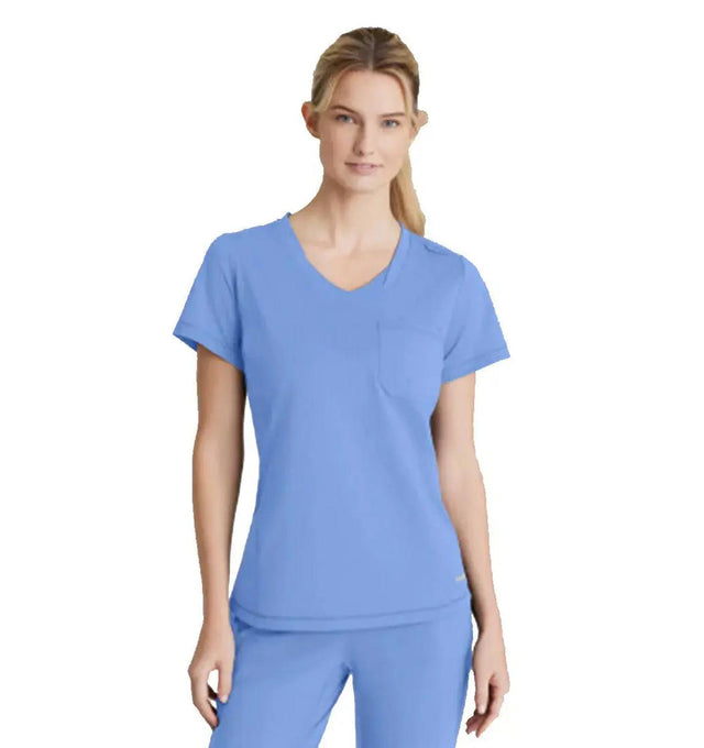 Skechers™ by Barco Slip-ins FLOW 1-POCKET TULIP HEM TOP - Ciel Blue