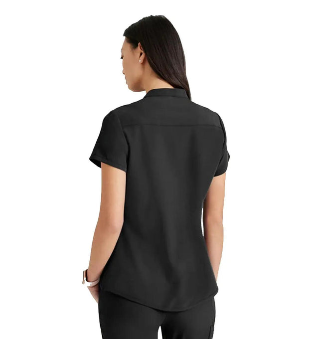 Barco Unify™ by Barco MISSION 1-POCKET HENLEY NECK SCRUB TOP - Black