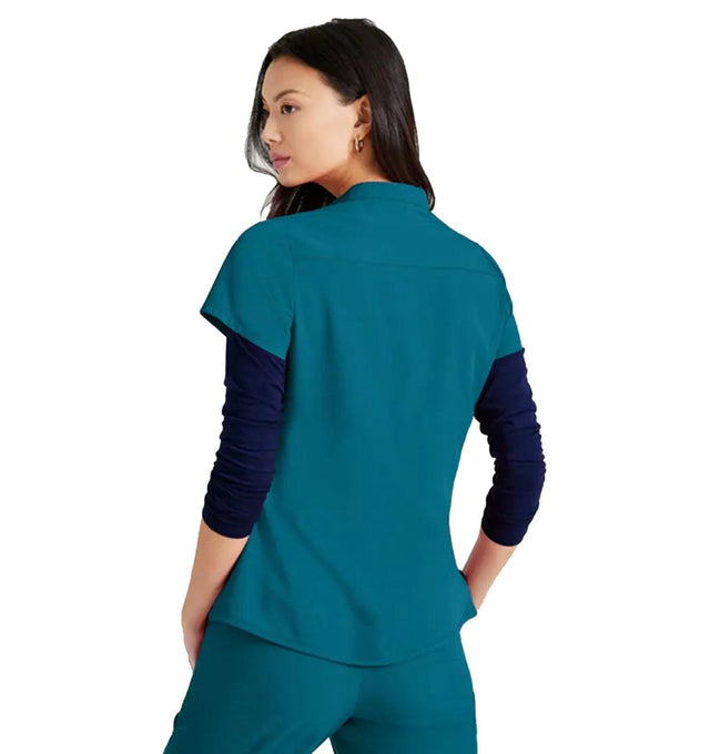 Barco Unify™ by Barco MISSION 1-POCKET HENLEY NECK SCRUB TOP - Bahama