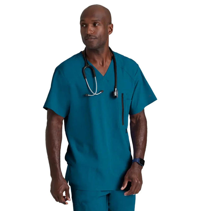 Barco One™ by Barco Amplify 5-Pocket V-Neck Scrub Top-Bahama