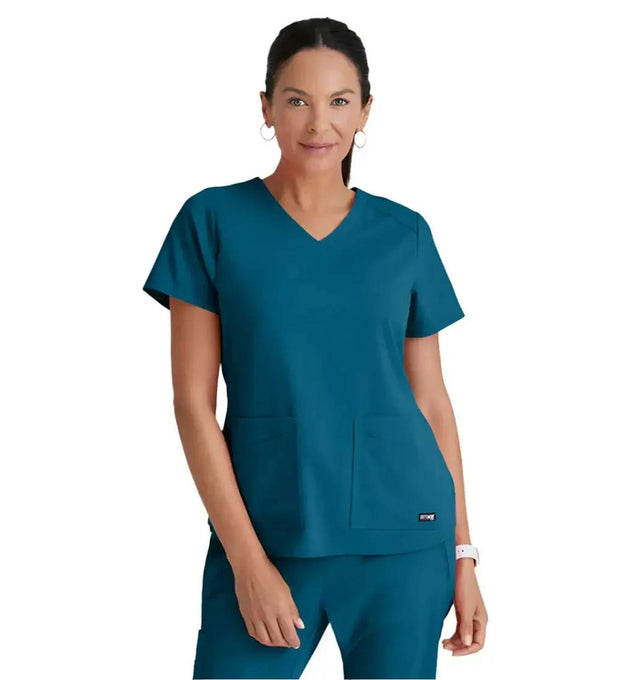 Grey's Anatomy Stretch™ by Barco Emma 4-Pocket V-Neck Scrub Top-Bahama