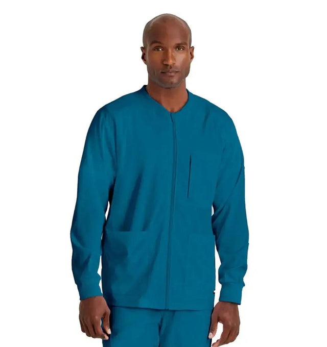 Grey's Anatomy Stretch™ by Barco React 5-Pocket Crewneck Warmup Scrub Jacket-Bahama