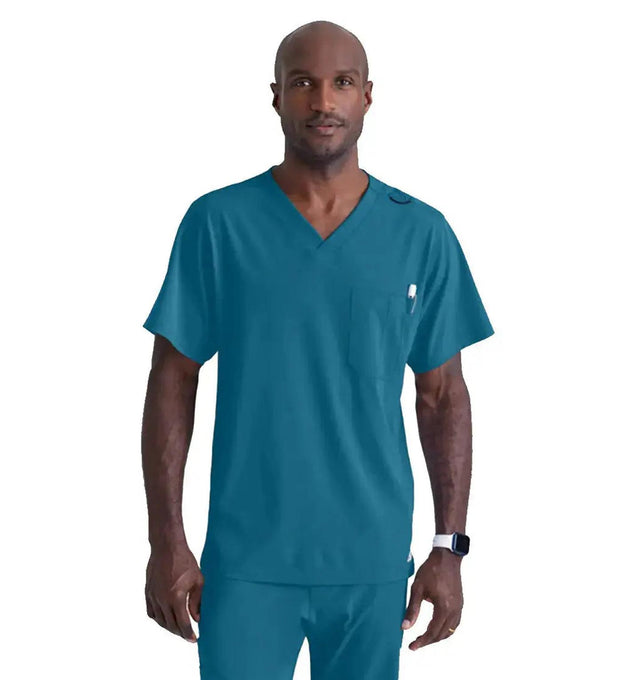 SKECHERS™ by Barco Structure 1-Pocket V-Neck Scrub Top-Bahama