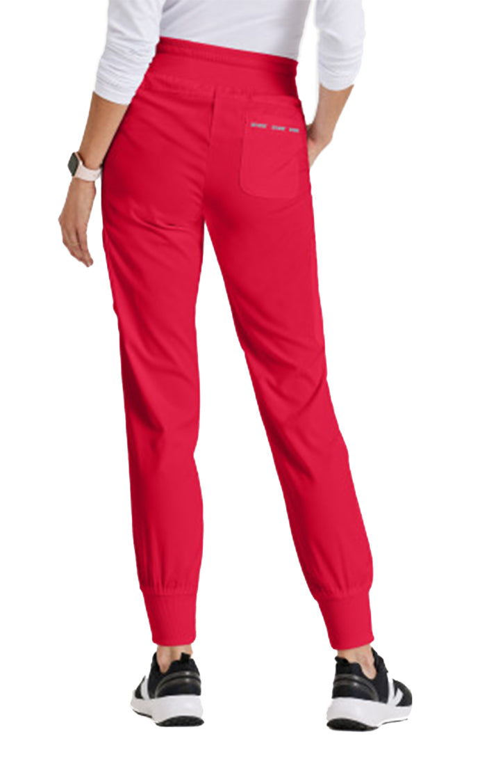 Grey's Anatomy™ Stretch by Barco 7-Pocket Jogger Pant-Scartled Red