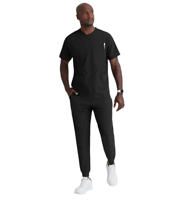 Skechers™ Vitality by Barco Crew 4-Pocket V-Neck Scrub Top - Black