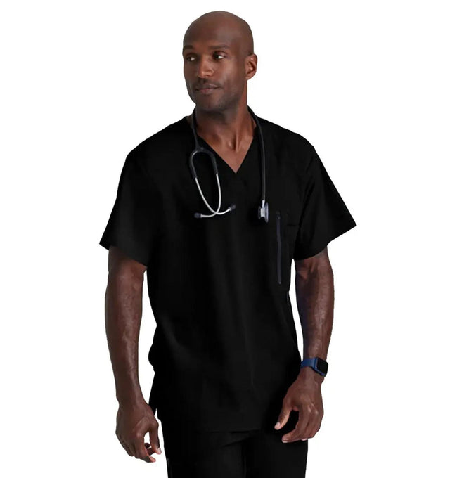 Barco One™ by Barco Amplify 5-Pocket V-Neck Scrub Top-Black