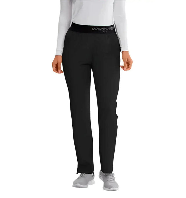 SKECHERS™ by barco Breeze 3-Pocket Mid-Rise Straight Leg Scrub Pant-Black