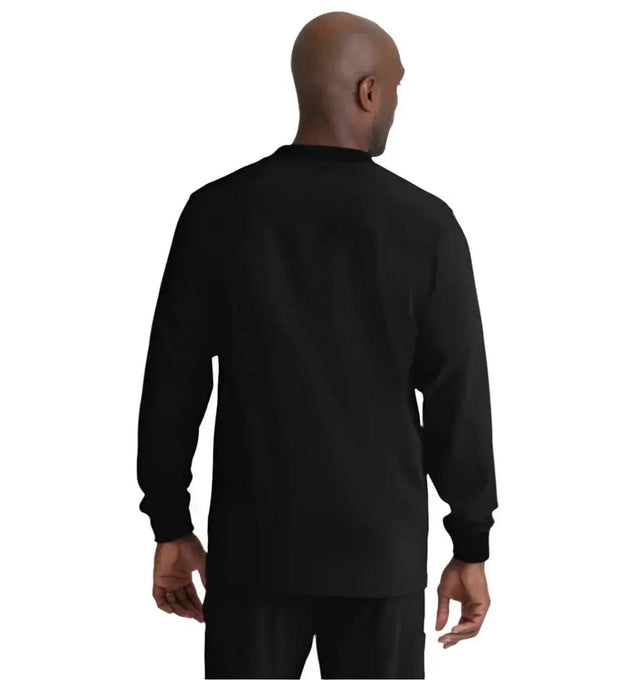 SKECHERS™ by Barco Structure 3-Pocket Crewneck Warmup Scrub Jacket-Black