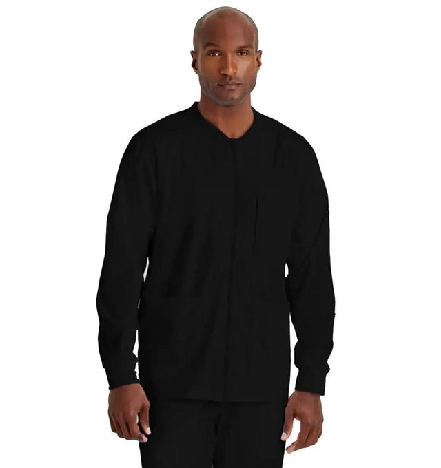 Grey's Anatomy Stretch™ by Barco React 5-Pocket Crewneck Warmup Scrub Jacket-Black