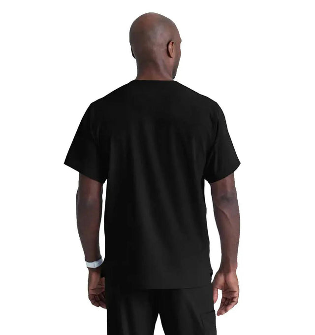 SKECHERS™ by Barco Structure 1-Pocket V-Neck Scrub Top-Black