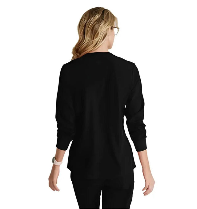 SKECHERS™ by Barco Stabilty 2-Pocket Crewneck Snap-Front Scrub Jacket - Black